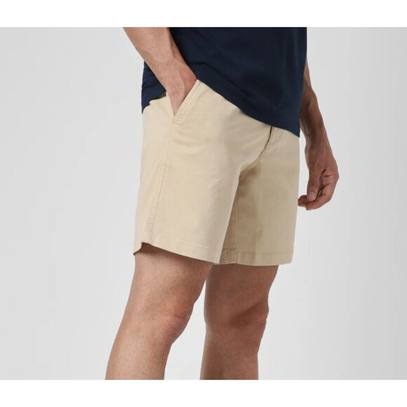 Bear Bottom Men Shorts Medium Sand Dune Tan Elastic 7” Inseam Cotton Stretch NWT - Picture 4 of 5
